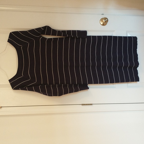 Ralph Lauren Sweater Dress Navy White Stripe Long Sleeve LRL 100% Cotton - Picture 5 of 6